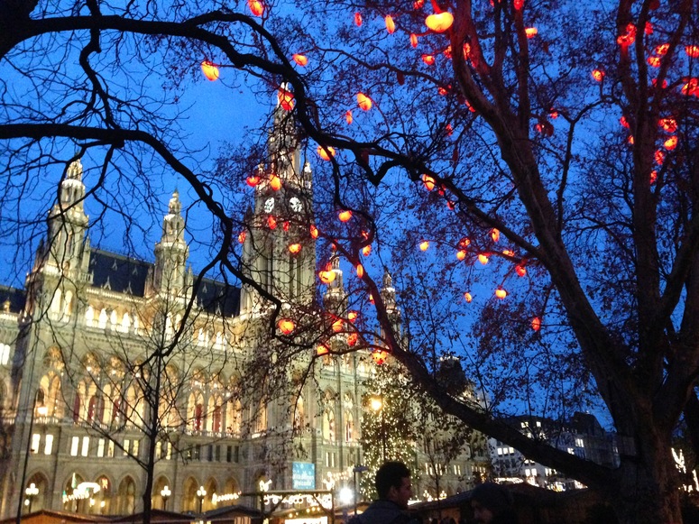 Radniční náměstí ve Vídní o Vánocích